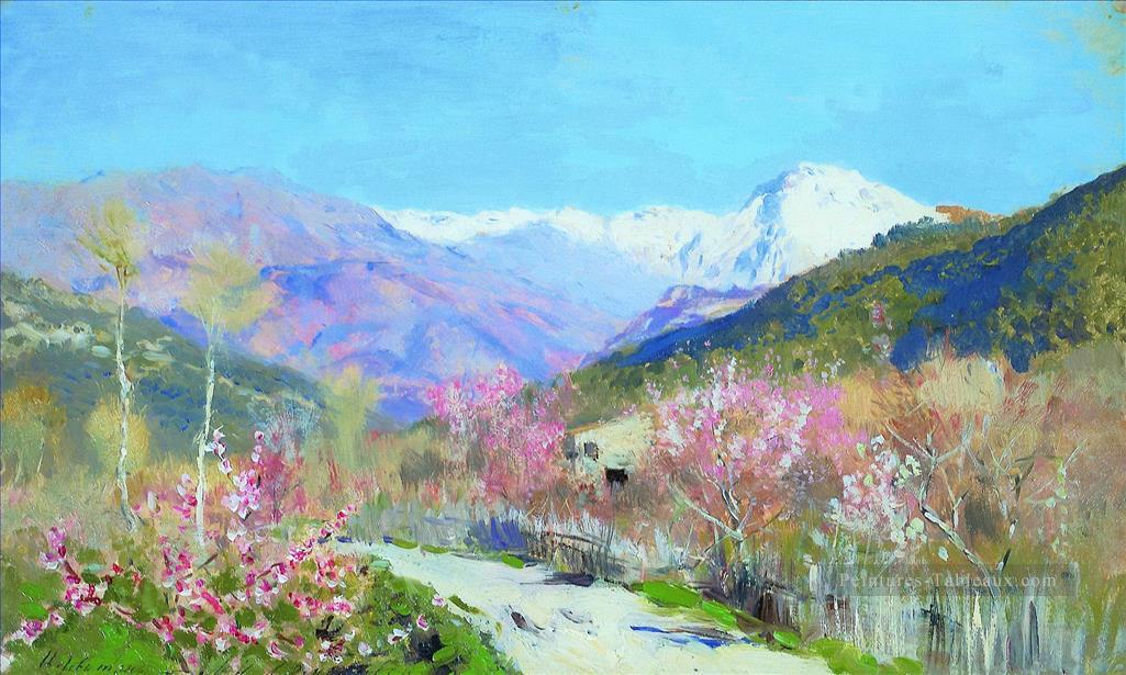 printemps en Italie en 1890 Isaac Levitan paysage de montage Peintures à l'huile